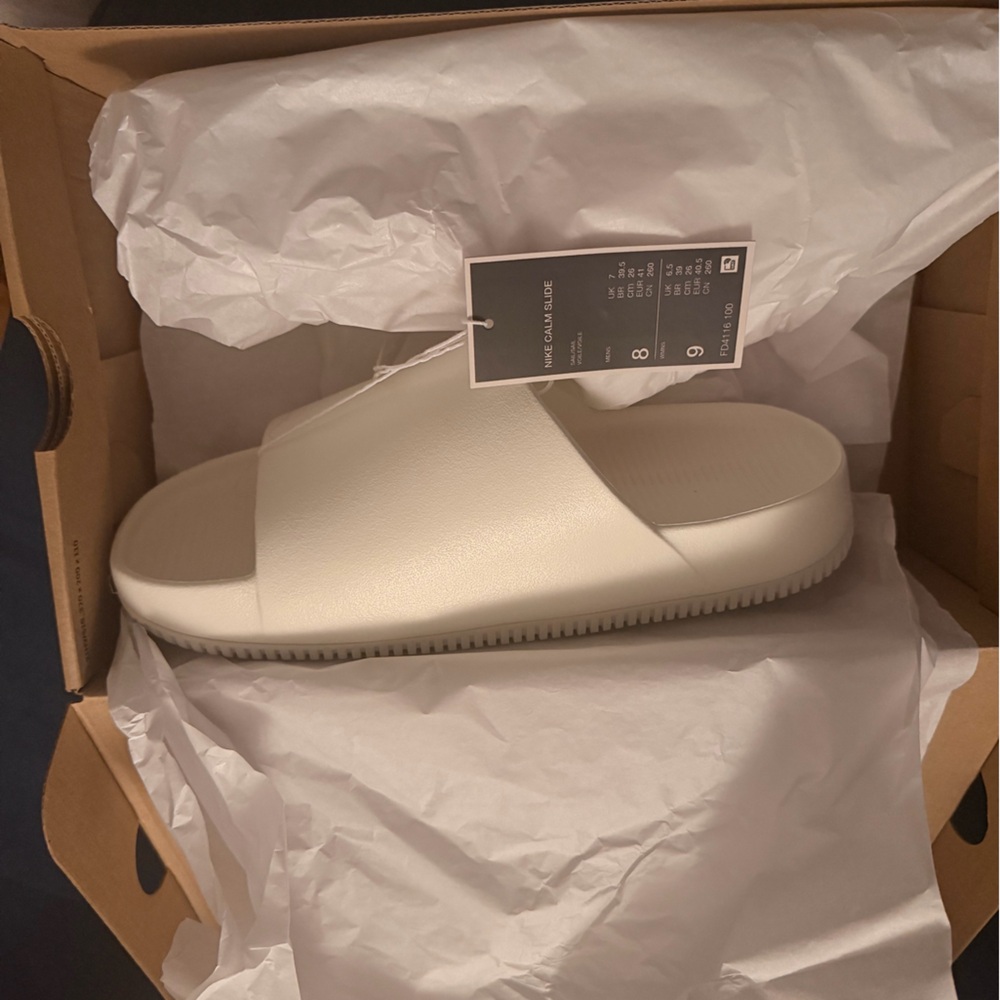 Nike White Slide Sandals